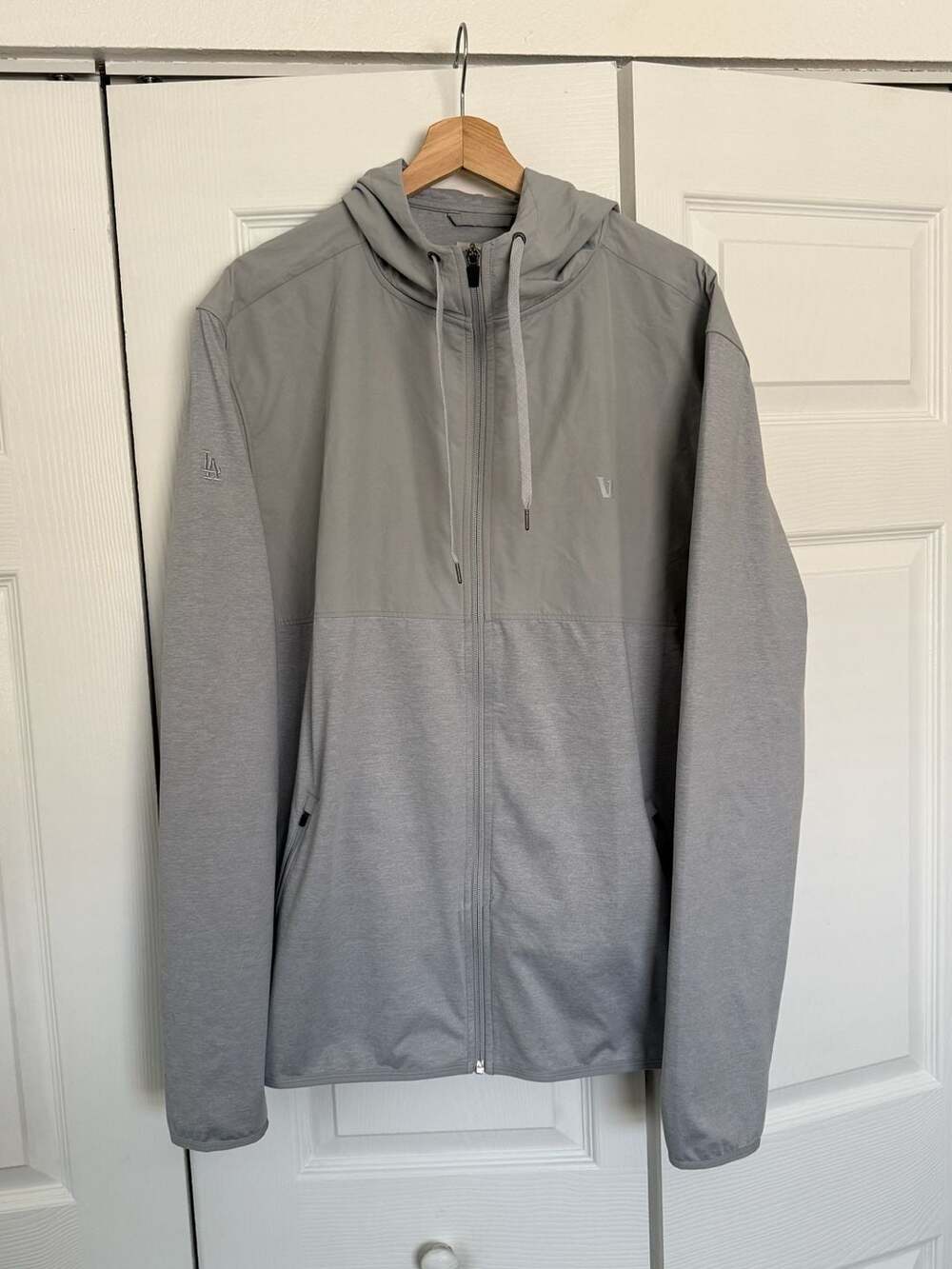 Vuori Men's Sunday Element Jacket Grey Full Zip Hoodie LA Dodgers 2XL